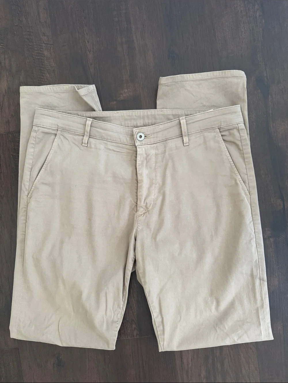 AG Adriano Goldschmied Lux Khaki Tan Tailored Trouser Men's 34x34 Chino Pants